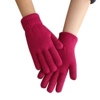 Puawkoer žene Jesen i zima Jednostavne modne dvostruke dvostruke pletene rukavice rukavice rukavice