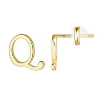 Yubnlvae Minđuše naušnice pozlaćene ženske abecede sa zlatnim naušnicama zlatne dodatke Q