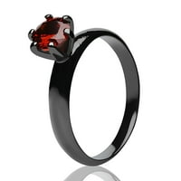 Solitaire Vjenčani prsten - Ruby Wedding Ring - Angažov prsten - Prsten za pasijans - Gunmetal, 8