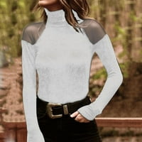Žene Sexy Slim Net predimenćenje Čvrsti povremeni dugi rukavi Skinovane majice Bluze izvuku pulover