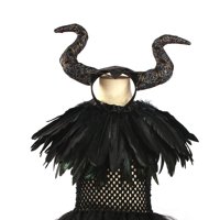 Kostim za malefentnu haljinu za djevojčice Halloween Evil Queen Prirušena mreža za djecu Cosplay Maleficent