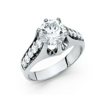 Jewels LU 14K bijelo zlato Kubična cirkonija CZ zaručničke prstene veličine 6.5