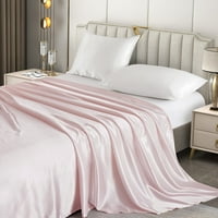 Savezni satenski kralj ravni lim, luksuzni i svilenkasti meki krevet Top list, rumenilo ružičasto