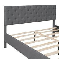 SessLife tapecirani okvir za krevet, twin krevet s bračnim krevetom sa uzglavljem, dvostrukim krevetom