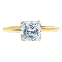 2. CT briljantan Asscher Clear Simulirani dijamant 18k žuti zlatni pasijans prsten sz 4.75