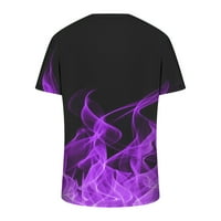 Muški hip hop 3D grafički vitak-fit v vrat casual vrhovi Ljetni pulover plamen tiskanih majica bluza
