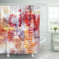 Plavi grad Moderni kolaž sa grunge narandžastim bojama kreativna oštećena digitalna kupatila tuš za