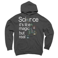 Nauka - Nije magija, ali pravi naučni poklon crni grafički pulover kapuljač - dizajn od strane ljudi