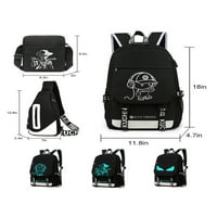 Canvas školski ruksak za dječake Djevojke College Anime Svjetlosni ruksak USB Naplata Lagani dnevni