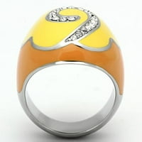 LUXE nakit dizajnira ženski prsten od nehrđajućeg čelika sa okruglim čistim kristalima vrhunskog razreda