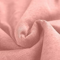 Ženske dukseve O-izrez Loungewear Nighthowns Dugi rukav Ispis pada Free Fleece TOPS s ružičastim jesenjem