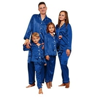 SPEMEM Porodična sastava salata Loungewear Pajama set dugih rukava Čvrsta boja Božićne pidžame za porodicu