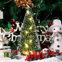 Lulshou Božićni ukrasi, božićni ukrasi Desktop ukras sa LED svjetlima Mini božićna drvca