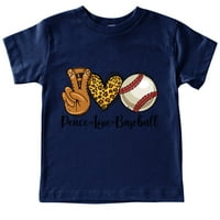 ROVGA Ljetni dječaci Djevojke Toddler Majice Mir Love Baseball majica majica s kratkim rukavima na kratku