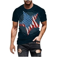Majice za muškarce Casual Okrugli vrat Popularno 3D digitalna zastava Štampanje pulover Fitness Sportske