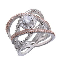 Pgeraug Pokloni za žene Rose Gold Odvajanje prstena za prstenje Europska i američka Creative Cross Zircon