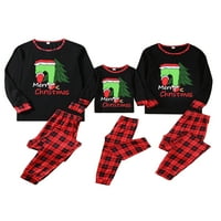 Calsunbaby božićne pidžame za obitelj, crtani crtani vrhovi s dugim rukavima + plažene hlače postavljene