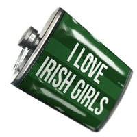Flask Volim irske djevojke dane tamnozelene pruge