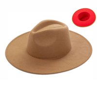 Luksuzni unisni široki obrub Vintage Aussie Felt Fedora Hat 2-tonirana camela nema benda