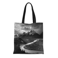 Platno Tote torba Mountain Ansel Adams TETONS i zmijski vodeni šumski torba za ponovnu upotrebu ramena