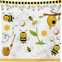 Leteći pčelinjaci TRAISIES meda cvijeće kamilice Proljetni tjelinski tisak, pravokutni poklopac stola za trpezariju Kuhinjski dekor, bijelo žuti