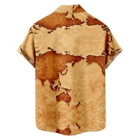 Funicet muške ljetne havajske na vrhu majice s majicama niz džepni uzorak s kratkim rukavima majice