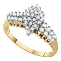 10k žuto zlatni okrugli klaster Diamond BAND prsten CTTW