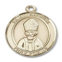 Extel Veliki ovalni 14KT zlatni ispunjen St. Anselm od Canterbury medalje, napravljen u SAD-u