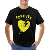Zauvijek i srce. Muška grafička majica u stilu Rock Style Vintage kratki rukav Sport TEE Black M