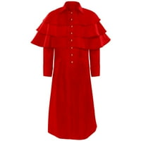 Elaililye modni muški pastor ogrtač kaput srednjovjekovni vintage sud kostim scena haljina stojeći ovratnik