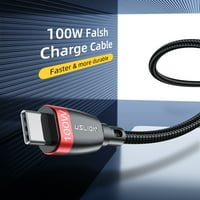 C do USB C kabel 100W Brzi naboj, USB 2. Tip C 5A Power Nylon pletenica punjenje kompatibilna za MacBook