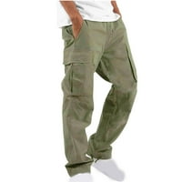 Plus veličina teretnih hlača za muškarce Purcolt Solid casual više džepova na otvorenom ravno tipom