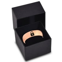 Tungsten Privatnost Padlock Lock Band prsten Muškarci Žene Udobnost FIT 18K Rose Gold Dome Polirano