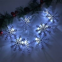 Vikakiooze LED baterija bo božićne bijele snježne pahulje svjetlo svjetlo božićno stablo privjesak