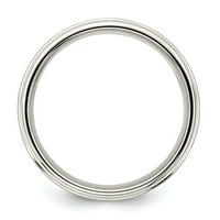 Čvrsti sterling srebrni mat brušeni završetak jedinstveni vjenčani prsten veličine 7