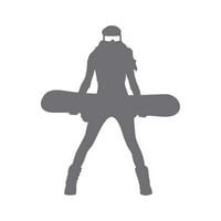 Djevojka Snowboarder naljepnica Decel Die Cut - samoljepljivi vinil - Vremenska zaštitna - izrađena