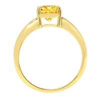 2. CT briljantni jastuk Cleani simulirani dijamant 18k žuti zlatni pasijans prsten sz 5