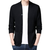 Ealoyy Cardigan džemper za muškarce Pamuk labav fit casual jednostavan čvrsti boja modni kardigani jaknu