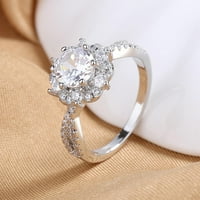 Keusn princeza prsten ženski cvijet uvijena ručna dijamantski prsten vjenčani prsten kameni prsten w