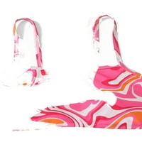 Slatki grafički ispis špageta remen Multicolor Girls Bikini setovi