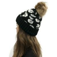 Dadaria Fall šeširi za žene Ležerne prilike Leopard Šivenje na otvorenom Kape Crochet Knit Beanie Cap