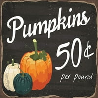 Pumpkins 50� Poster Print by ND Art and Design