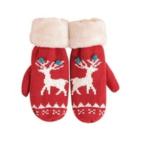 Slatki božićni elk baršunasti uzorak zadebljane hladne i tople rukavice za prste za damske rukavice