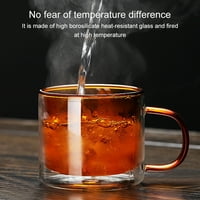 Naočale Očistite dvostruku zidnu čašu Kafe stakleni proizvodi za kavu s ručkom, za čaj od vina ili kapućino,