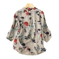 Ženska bluza Proljeće Ljeto O-izrez Tipka za cvijet Teknuška košulja Ženska Jednostavna elegantna djela