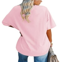 Saodimallsu ženske prevelike majice Teres polu-rukave V izrez udobnosti ugodnih pamučnih tuničkih vrhova