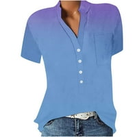 Košulje za žene Grafički trendy v izrez bluza kratki rukav casual labavi fit cvjetni print Tunic casual