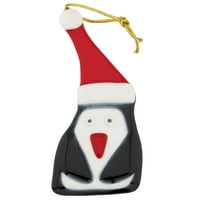 GlassOFvenice Murano Glass Penguin Božićni ukras