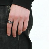 Muški crni prsten Anillo para hombre y ninos dječji prsten od nehrđajućeg čelika sa AAA razredom CZ