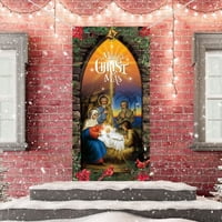 Božićni ukras Outdoor Božićna vjerska vrata Prekrivača Sveta Rođenja Ulazna vrata Viseća pozadina Božićne